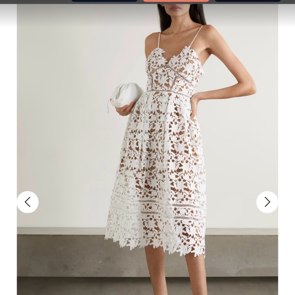 Self-Portrait Dresses & Skirts - Self-Portrait White Floral Lace Midi Dress
